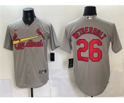 Men's St. Louis Cardinals #26 JJ Wetherholt Gray Cool Base Stitched Baseball Jersey