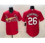Men's St. Louis Cardinals #26 JJ Wetherholt Red Cool Base Stitched Baseball Jersey