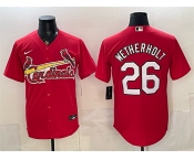Men's St. Louis Cardinals #26 JJ Wetherholt Red Cool Base Stitched Baseball Jersey