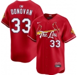 Men's St. Louis Cardinals #33 Brendan Donovan Red 2024 City Connect Limited Stitched Baseball Jersey
