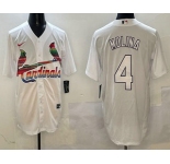 Men's St Louis Cardinals #4 Yadier Molina White Mexico Cool Base Stitched Jersey