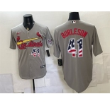 Men's St. Louis Cardinals #41 Alec Burleson Gray USA 250 Fourth of July Stitched Baseball Jersey