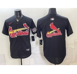 Men's St. Louis Cardinals Team Big Logo Black USA 250 Patch Stitched Baseball Jersey