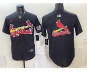 Men's St. Louis Cardinals Team Big Logo Black USA 250 Patch Stitched Baseball Jersey