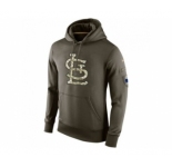 Men's St.Louis Cardinals Nike Olive Salute To Service KO Performance Hoodie