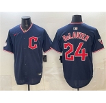 Men's Cleveland Guardians #24 Chase DeLauter Navy Limited Stitched Baseball Jersey