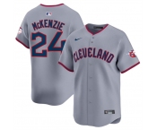 Men's Cleveland Guardians #24 Triston McKenzie Gray 2025 Alternate Limited Stitched Baseball Jersey