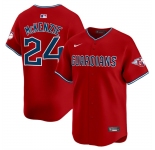 Men's Cleveland Guardians #24 Triston McKenzie Red Alternate Limited Stitched Baseball Jersey