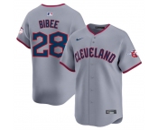 Men's Cleveland Guardians #28 Tanner Bibee Gray 2025 Alternate Limited Stitched Baseball Jersey