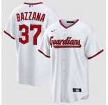 Men's Cleveland Guardians #37 Travis Bazzana White Home Limited Stitched Baseball Jersey