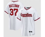 Men's Cleveland Guardians #37 Travis Bazzana White Home Limited Stitched Baseball Jersey