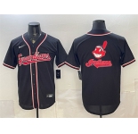 Men's Cleveland Guardians Team Big Logo 2026 Fashion Replica Black Out Stitched Baseball Jersey