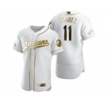Men's Nike Cleveland Indians #11 Jose Ramirez White 2020 Authentic Golden Edition Baseball Jersey