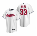 Men's Nike Cleveland Indians #33 Brad Hand White Home Stitched Baseball Jersey