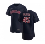 Men's Nike Cleveland Indians #45 Adam Plutko Navy Alternate 2020 Authentic Player Baseball Jersey