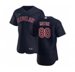 Men's Nike Cleveland Indians #88 Phil Maton Navy Alternate 2020 Authentic Player Baseball Jersey