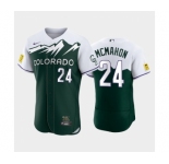 Men's Colorado Rockies #24 Ryan McMahon 2022 Green City Connect Flex Base Stitched Jersey