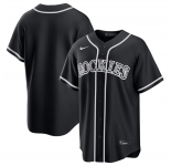 Men's Colorado Rockies Blank Black Out Stitched Baseball Jersey