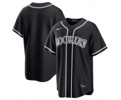 Men's Colorado Rockies Blank Black Out Stitched Baseball Jersey