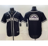 Men's Colorado Rockies Team Big Logo 2026 Fashion Replica Black Out Stitched Baseball Jersey
