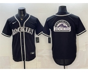 Men's Colorado Rockies Team Big Logo 2026 Fashion Replica Black Out Stitched Baseball Jersey