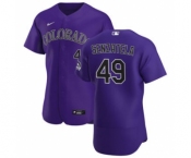 Men's Nike Colorado Rockies #49 Antonio Senzatela Purple Alternate 2020 Authentic Player Baseball Jersey