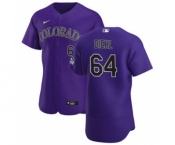 Men's Nike Colorado Rockies #64 Phillip Diehl Purple Alternate 2020 Authentic Player Baseball Jersey