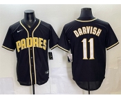 Men's San Diego Padres #11 Yu Darvish 2026 Fashion Replica Black Out Stitched Baseball Jersey