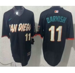 Men's San Diego Padres #11 Yu Darvish Black 2026 City Connect Stadium Jersey1