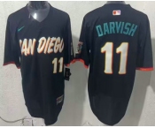 Men's San Diego Padres #11 Yu Darvish Black 2026 City Connect Stadium Jersey1