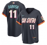 Men's San Diego Padres #11 Yu Darvish Obsidian 2026 City Connect Stadium Limited Stitched Baseball Jersey