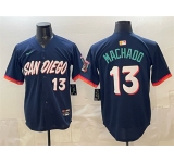 Men's San Diego Padres #13 Manny Machado Obsidian 2026 City Connect Limited Stitched Baseball Jersey.