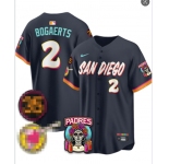 Men's San Diego Padres #2 Xander Bogaerts Black Obsidian 2026 City Connect Stadium Limited Stitched Baseball Jersey