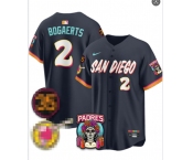 Men's San Diego Padres #2 Xander Bogaerts Black Obsidian 2026 City Connect Stadium Limited Stitched Baseball Jersey