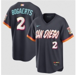 Men's San Diego Padres #2 Xander Bogaerts Obsidian 2026 City Connect Stadium Limited Stitched Baseball Jersey
