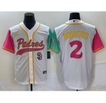 Men's San Diego Padres #2 Xander Bogaerts White NEW 2023 City Connect Cool Base Stitched Jersey