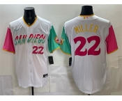 Men's San Diego Padres #22 Mason Miller 2022 White City Connect Cool Base Stitched Baseball Jersey