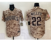 Men's San Diego Padres #22 Mason Miller Tan Camo Cool Base Stitched Baseball Jersey