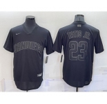 Men's San Diego Padres #23 Fernando Tatis Jr Black Pullover Turn Back The Clock Stitched Cool Base Jersey