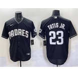 Men's San Diego Padres #23 Fernando Tatis Jr. Black Stitched Baseball Jersey
