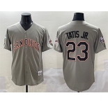 Men's San Diego Padres #23 Fernando Tatis Jr. Gray Fashion Throwback With Patch Cool Base Stitched Jersey