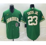 Men's San Diego Padres #23 Fernando Tatis Jr Green Cool Base Stitched Baseball Jersey