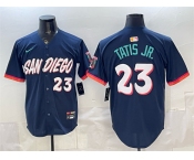 Men's San Diego Padres #23 Fernando Tatis Jr. Obsidian 2026 City Connect Limited Stitched Baseball Jersey.