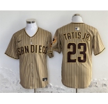 Men's San Diego Padres #23 Fernando Tatis Jr. Tan Stitched Baseball Jersey