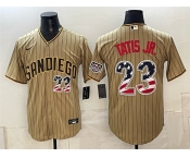 Men's San Diego Padres #23 Fernando Tatis Jr. Tan USA 250 Fourth of July Home Stitched Baseball Jersey
