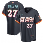 Men's San Diego Padres #27 Nick Pivetta Obsidian 2026 City Connect Stadium Limited Stitched Baseball Jersey