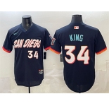 Men's San Diego Padres #34 Michael King Obsidian 2026 City Connect Stadium Stitched Baseball Jersey