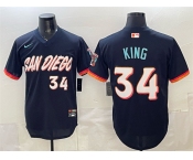 Men's San Diego Padres #34 Michael King Obsidian 2026 City Connect Stadium Stitched Baseball Jersey