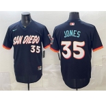Men's San Diego Padres #35 Randy Jones Obsidian 2026 City Connect Stadium Stitched Baseball Jersey