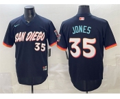 Men's San Diego Padres #35 Randy Jones Obsidian 2026 City Connect Stadium Stitched Baseball Jersey